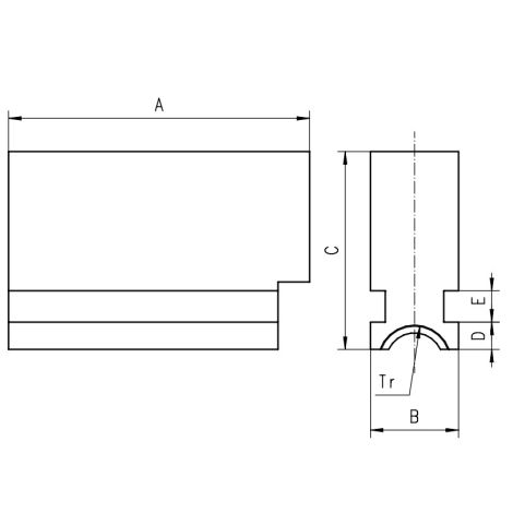 Szczęka jednolita miekka 4605, 4805 typ SJM 4605 4805-315 12" Bison kod: 398575320400 - 2